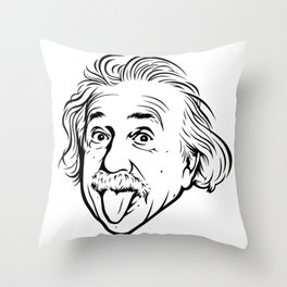 Albert Einstein Artwork With his famous photo showing tongue, Tshirts, Prints, Posters, Bags Throw Pillow