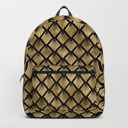 Palm Fans in Black and Gold Vintage Faux Foil Art Deco Vintage Foil Pattern Backpack