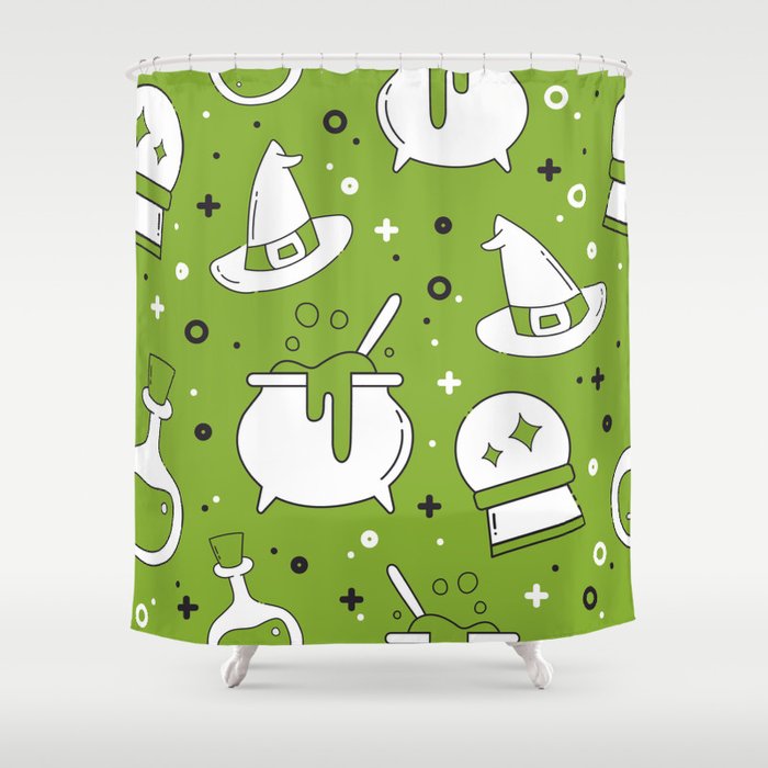 Scary Witch Halloween Background Shower Curtain