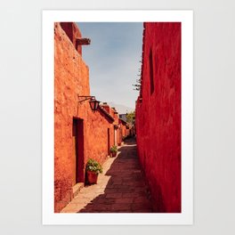 Alley at the Santa Catalina Monastery Arequipa Peru Art Print