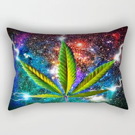 Weed Leaf in Space Rectangular Pillow