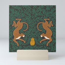 Leopard Vase - midnight Mini Art Print