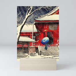 Snow At Kiyomizu Hall Hasui Kawase Mini Art Print