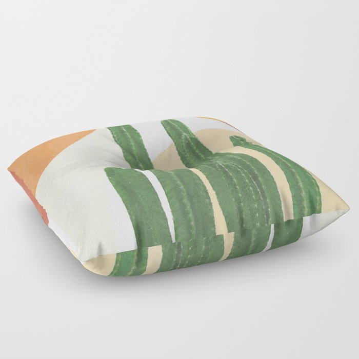 Abstract Cactus I Floor Pillow