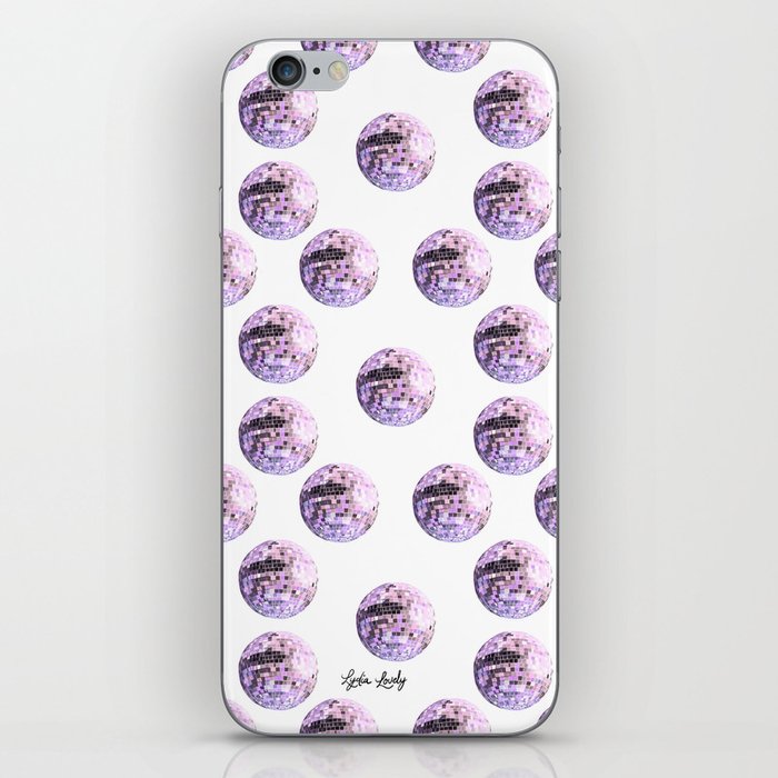 Lets' dance pink disco ball- white/transparent background iPhone Skin
