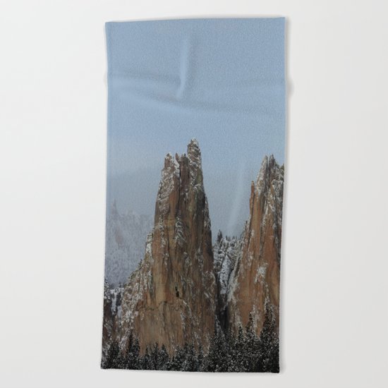 Smith Rock Snowbound Beach Towel