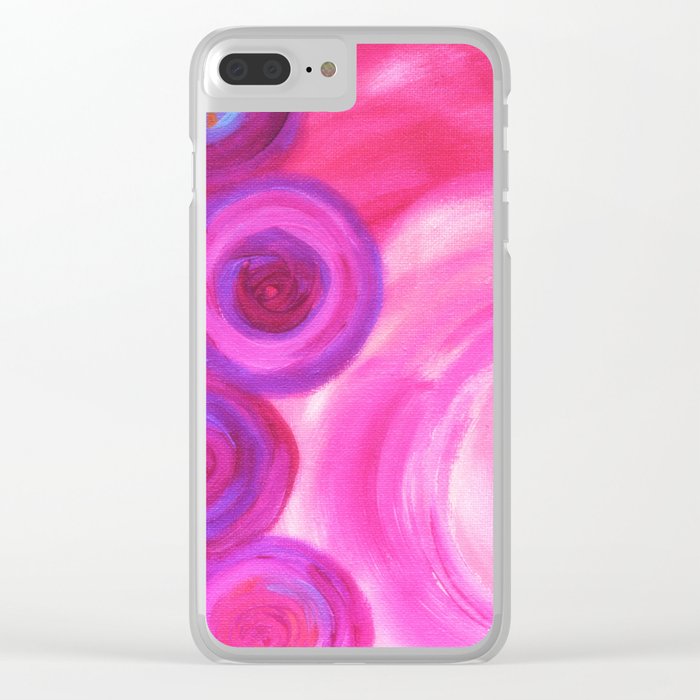 Pink Abstract Circles Original Painting Art S Room Pink Abstract Circles Original Painting Art S Room Decor Clear Iphone Case By Jilllambert Society6