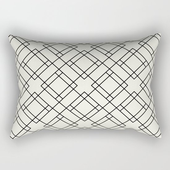 Simply Mod Diamond Black and Cream Rectangular Pillow