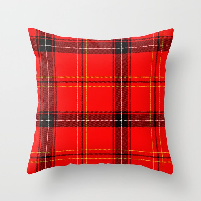 Red Plaid Throw Pillow