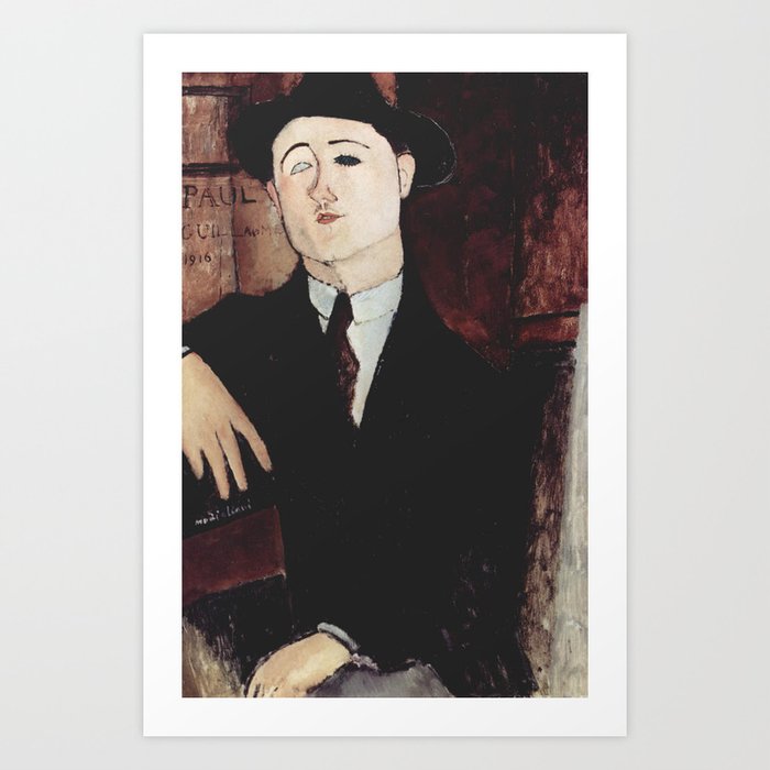 Amedeo Modigliani Portrait of Paul Guillaume 1916 Art Print