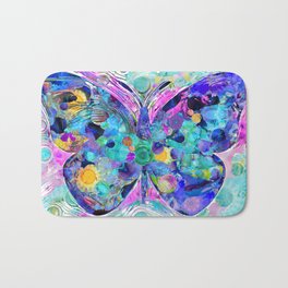 Bright Colorful Butterflies - Wild Butterfly Art Bath Mat