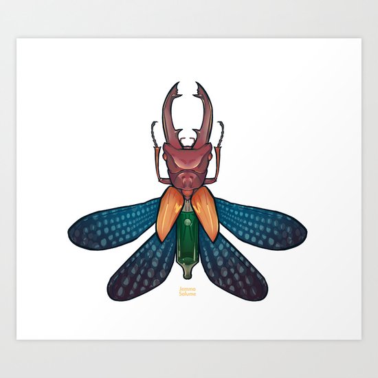 Stag Beetle Art Print