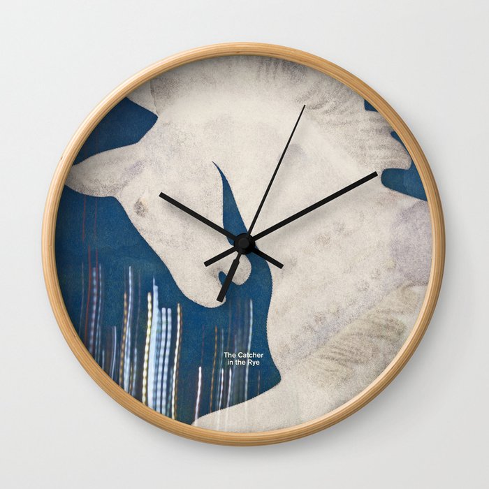 J. D. Salinger's The Catcher in the Rye - Literary book cover design Wall Clock