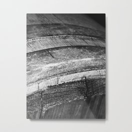 Barrels In Black & White Metal Print