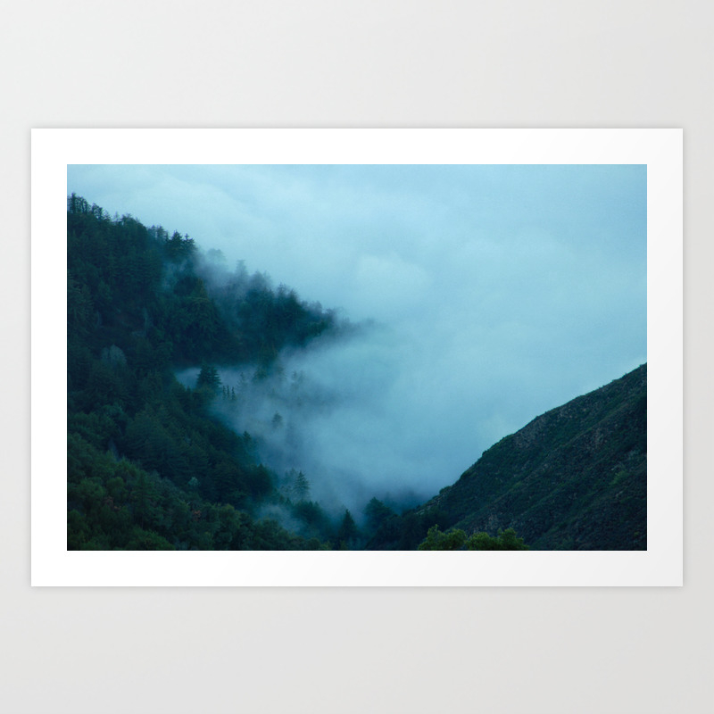 Big Sur Ca Fog In Trees Art Print By Claraaranovich Society6