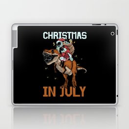 Christmas In July Santa T-Rex Dinosaur Laptop Skin