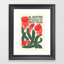 Vintage Cactus Design - El Maestro National Culture Magazine Framed Art Print