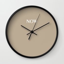 Now Portico warm neutral solid color modern abstract illustration  Wall Clock