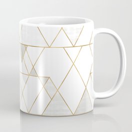 Mod Triangles Gold and white Mug