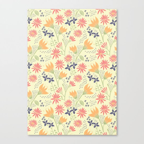 Autumn Floral Pattern Canvas Print