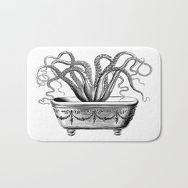 Tentacles in the Tub | Octopus in Bath | Vintage Octopus | Black and White | Bath Mat