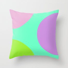 Pastel Abstract Green Purple Throw Pillow