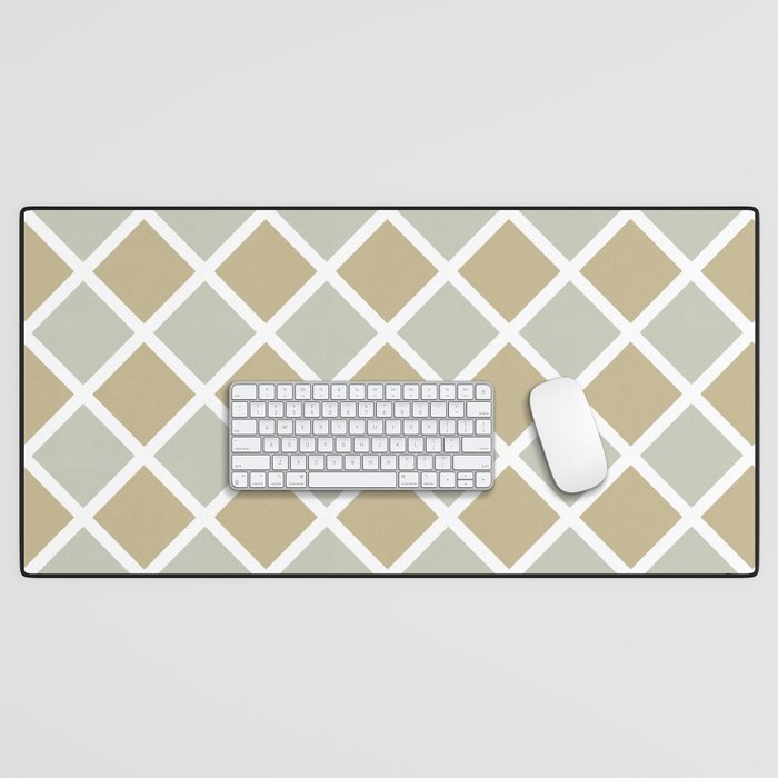 Checkered Pattern - Cream Checks Texture  Desk Mat