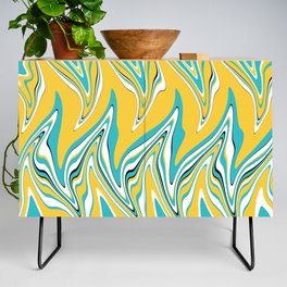 Warped - Turquoise and Yellow Credenza