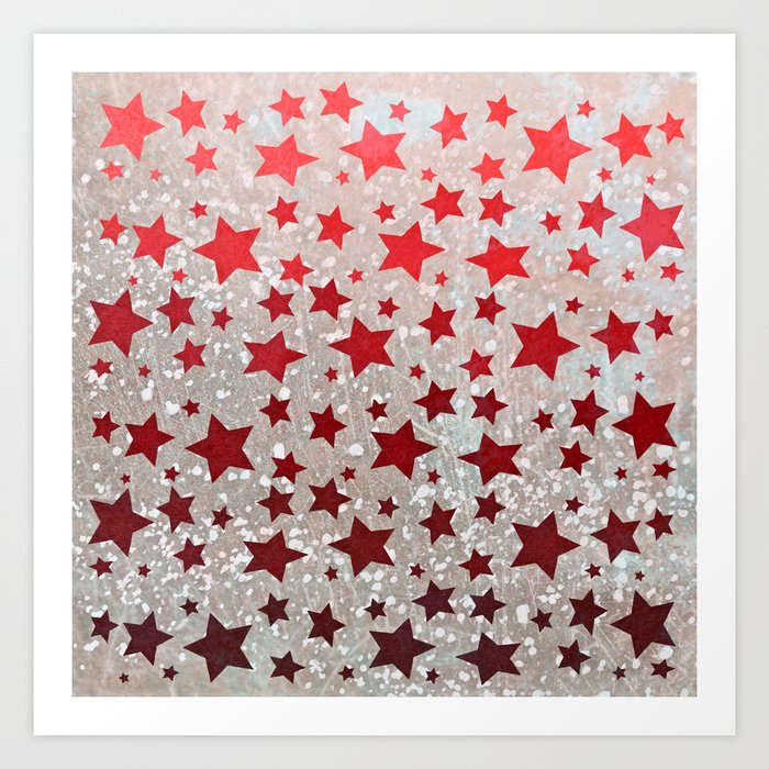 All Stars...(in red) Art Print