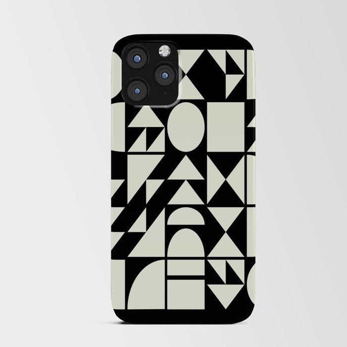 Mid Century Style Shapes in Black and White iPhone Card Case