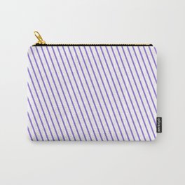 [ Thumbnail: White and Purple Colored Lines Pattern Carry-All Pouch ]