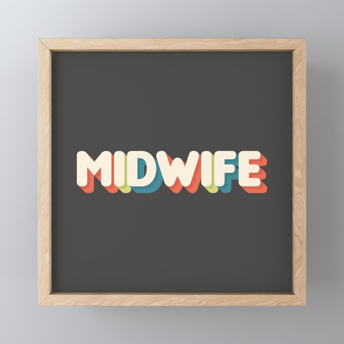 Retro Midwife Framed Mini Art Print