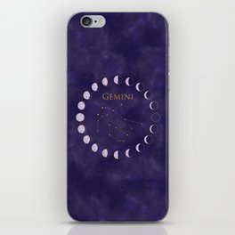Gemini, Purple Phases of the Moon iPhone Skin