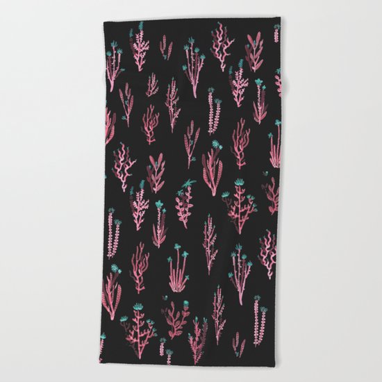 pink garden Beach Towel