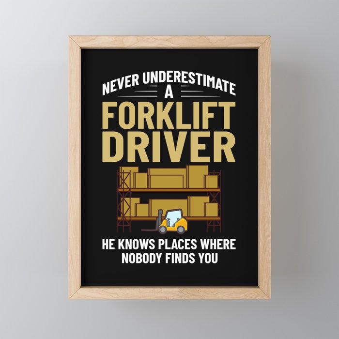 Forklift Operator Driver Lift Truck Training Framed Mini Art Print