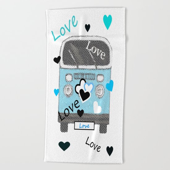 Love Bus Beach Towel