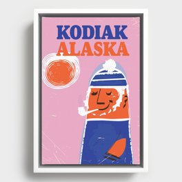 Kodiak, Alaska Fishing poster Framed Canvas