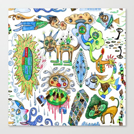 watercolor doodle Canvas Print