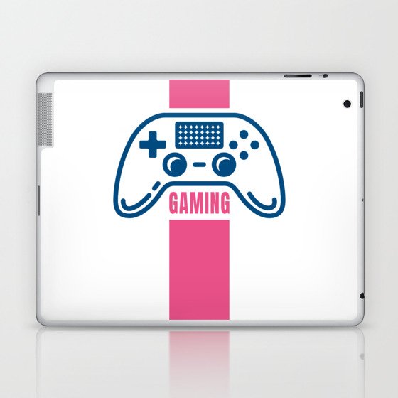 linear design of a gamepad for video gamers Laptop & iPad Skin