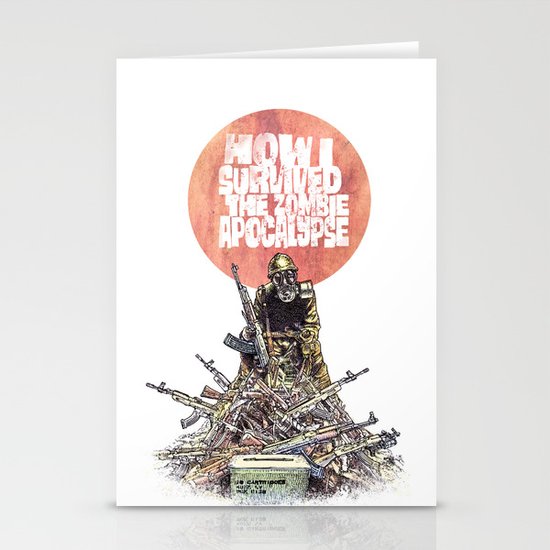 How I Survived The Zombie Apocalypse Stationery Cards