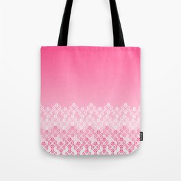 Pink and White Fading Damask Tote Bag