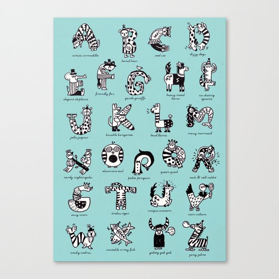 A to Z animals Canvas Print