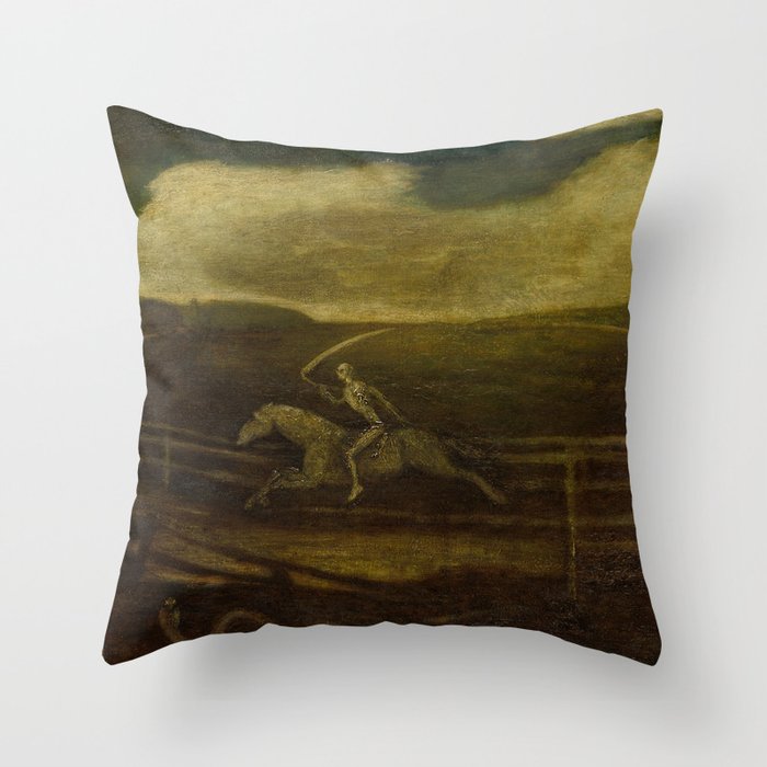 The Race Track, Death on a Pale Horse by Albert Pinkham Ryder Throw Pillow