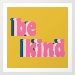 Be Kind Inspirational Anti-Bullying Typography Art Print