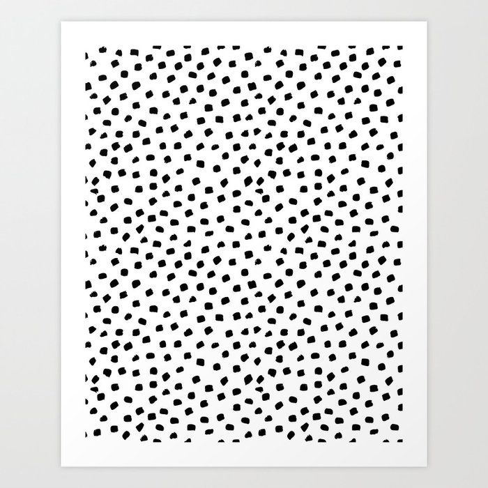 Dalmatian Dots Black White Spots Art Print