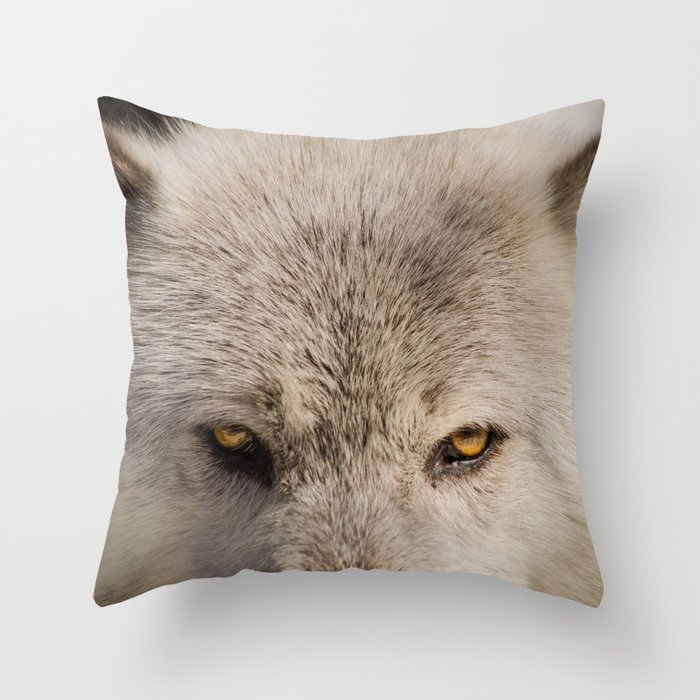 Wolf Eyes Wildlife Photography - Animal Nature Photo Throw Pillow & more