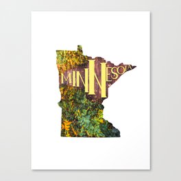 Minnesota Map Typography Canvas Print