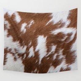Brown and White Cowhide, Cow Skin Pattern, Farmhouse Decor Wall Tapestry