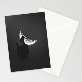 Looking the moon Stationery Cards