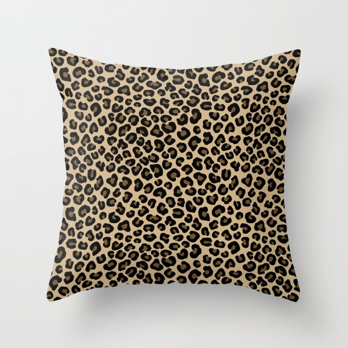 Leopard Print - Brown Throw Pillow